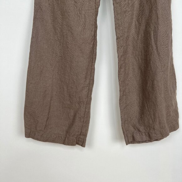 New Eileen Fisher 100% Linen Wide Leg Straight Trousers Minimalist Coastal Pants - Picture 6 of 9